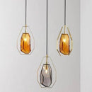Suspension design LED en verre géométrique de couleurs Coffee