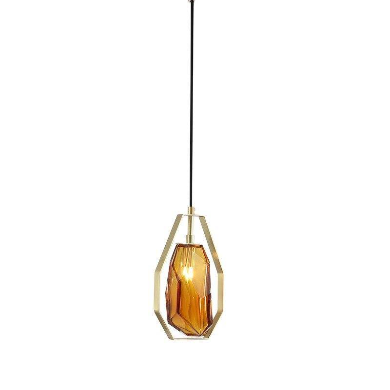 pendant light Geometric glass LED design in Coffee colors