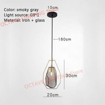 pendant light Geometric glass LED design in Coffee colors