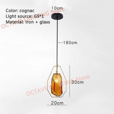 pendant light Geometric glass LED design in Coffee colors