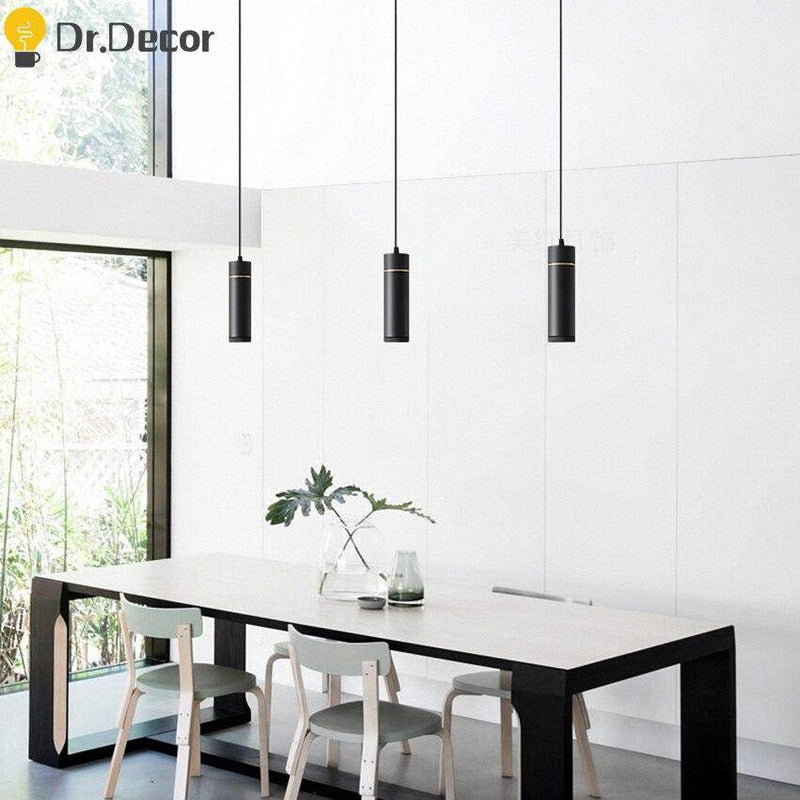 pendant light Luminaria black LED cylinder design