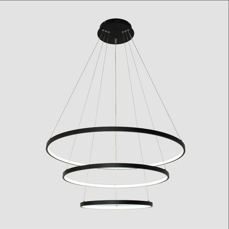 Lustre design anneaux suspendus à LED Deco