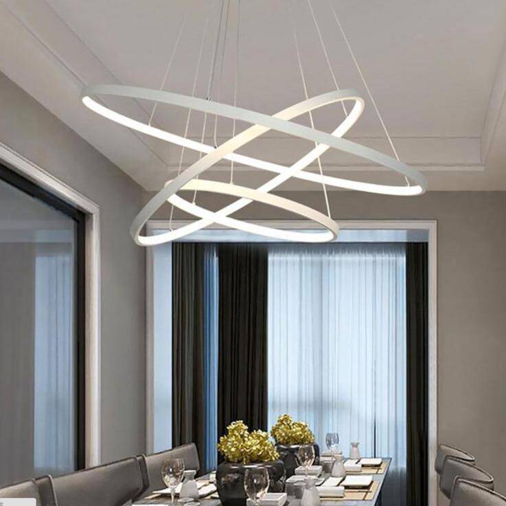 Chandelier design pendant hanging rings with LED Deco