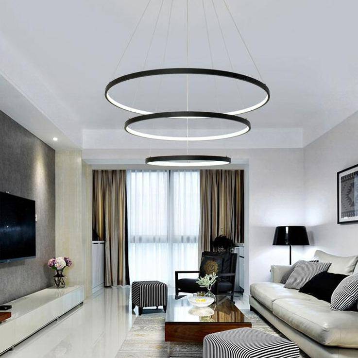 Chandelier design pendant hanging rings with LED Deco