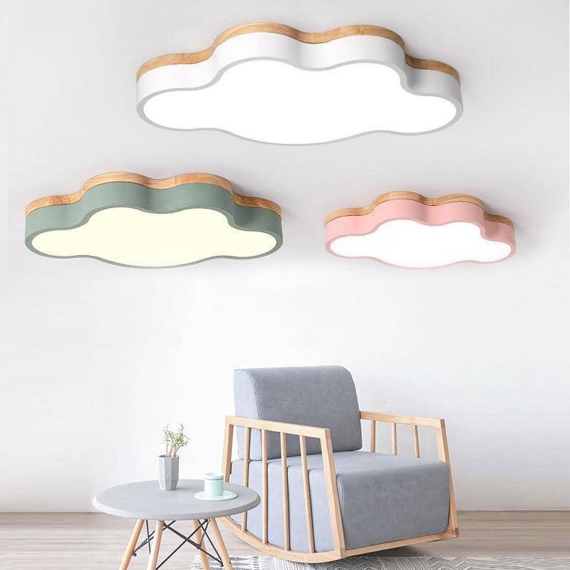 Lámpara de techo Botimi Wooden Cloud LED