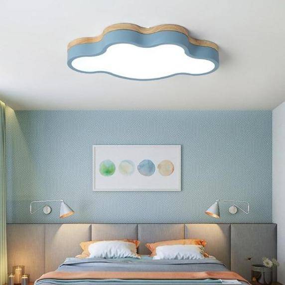 Lámpara de techo Botimi Wooden Cloud LED