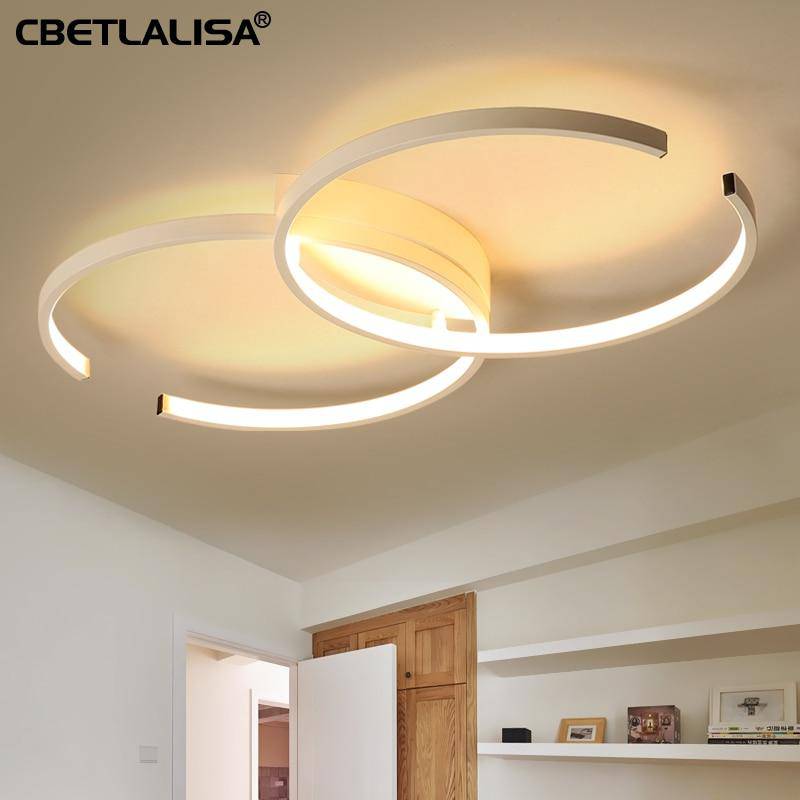 LED design ceiling with two open circles black and white