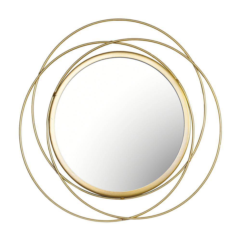 Miroir mural rond et anneaux dorés - vue 4 sur 5