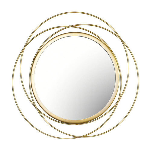 Miroir mural rond et anneaux dorés - vue 4 sur 5