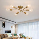 Plafonnier design LED avec 6 lampes entrecroisées en métal Eugie