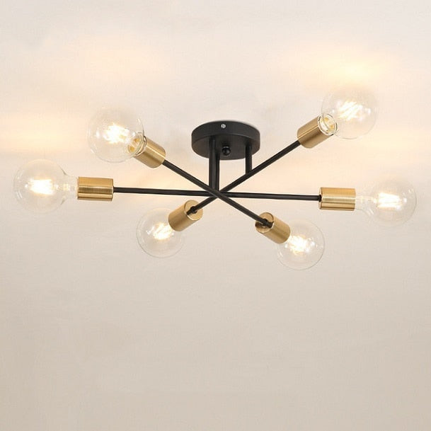 LED ceiling lamp with 6 interlocking metal lamps Eugie