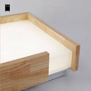 Plafonnier en bois à LED en carré design