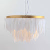 Suspension ovale LED en plumes colorées Hangly