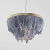 Suspension ovale LED en plumes colorées Hangly