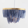 Suspension ovale LED en plumes colorées Hangly