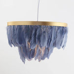 Suspension ovale LED en plumes colorées Hangly
