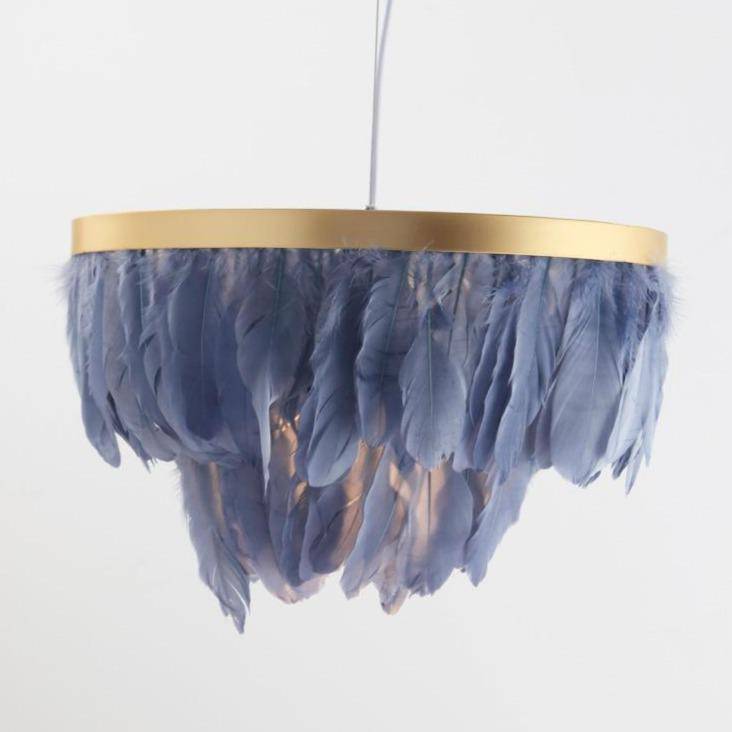 Suspension ovale LED en plumes colorées Hangly
