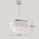 Suspension ovale LED en plumes colorées Hangly