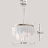 Suspension ovale LED en plumes colorées Hangly