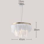 Suspension ovale LED en plumes colorées Hangly