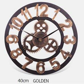 Reloj de pared de metal vintage con números romanos o digitales Numeral