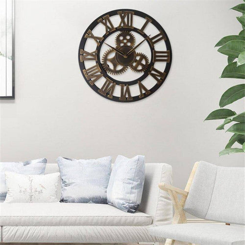 Vintage metal wall clock with Roman or digital numerals Numeral