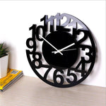 Horloge murale moderne ronde noire 30cm