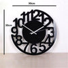 Horloge murale moderne ronde noire 30cm
