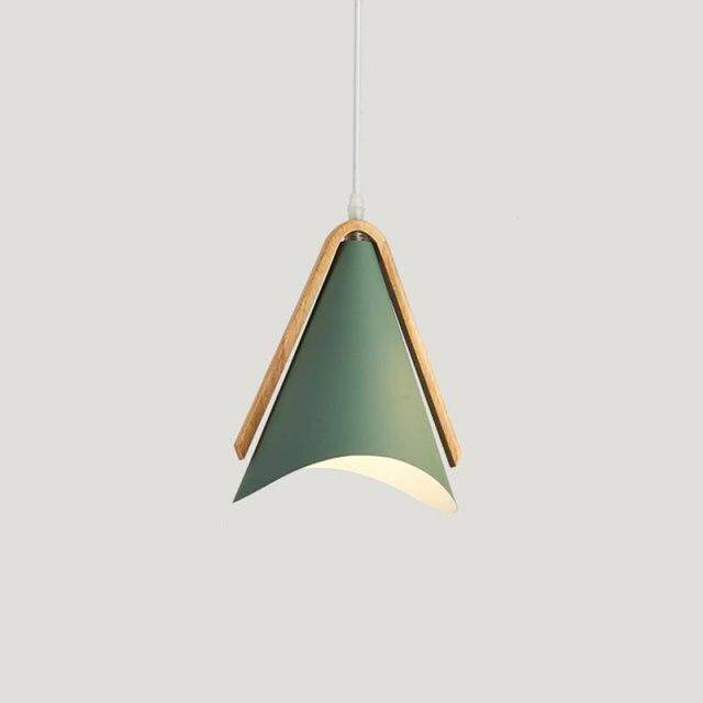 pendant light modern LED wood and metal colored