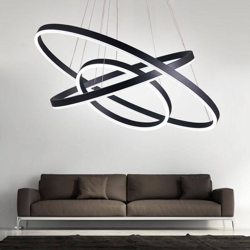 Lustre design cercles entrelacés (noir ou blanc)