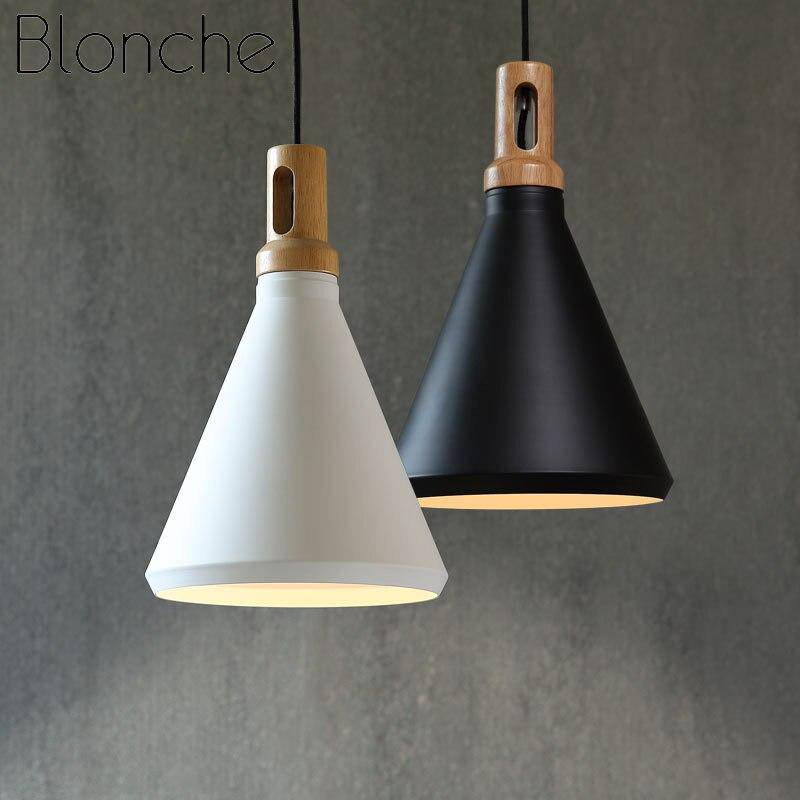 Aluminum and Wood pendant light Retro