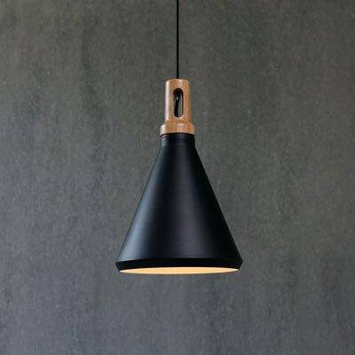 Aluminum and Wood pendant light Retro