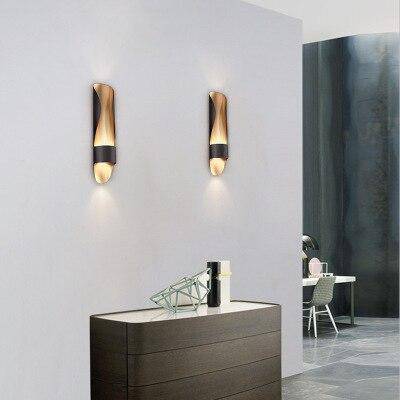 Applique murale design à LED en métal noir et doré - vue 5 sur 7