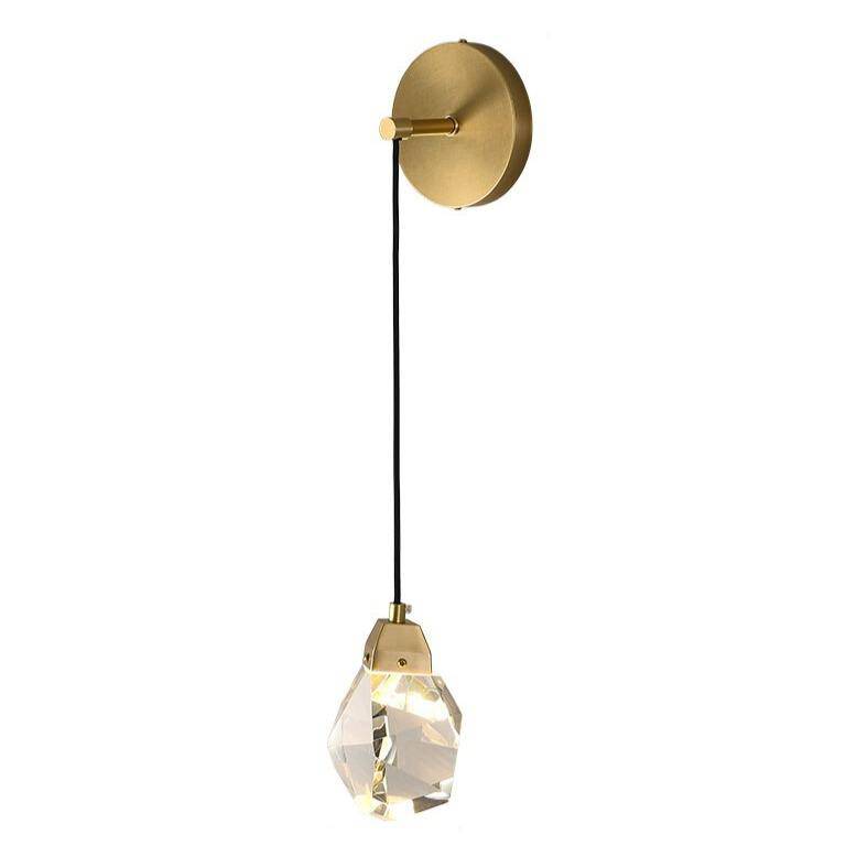 Lámpara de pared design con LED dorado y cristal de lujo
