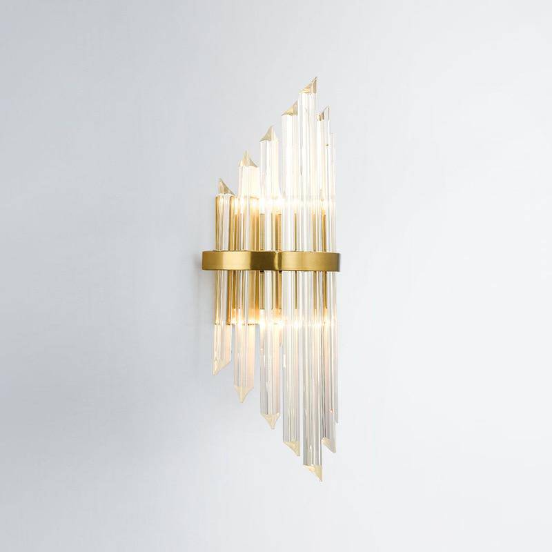 Applique murale design à LED dorée en verre cristal - vue 5 sur 7