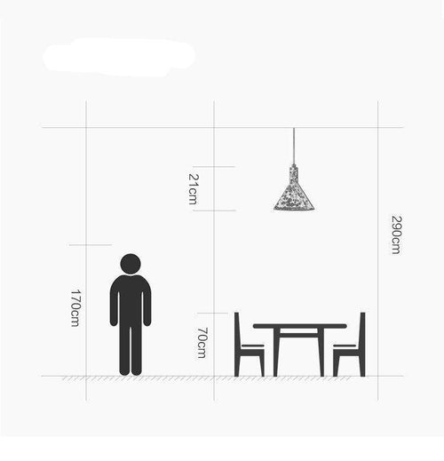 Suspension design LED avec abat-jour triangle en ciment style terrazzo - vue 5 sur 9
