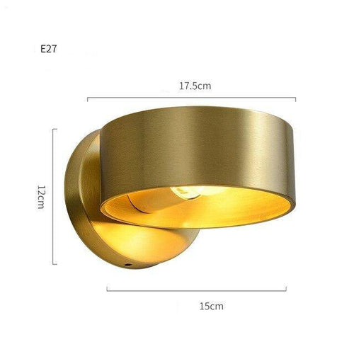 Applique murale dorée LED avec abat-jour arrondie en métal Luxury