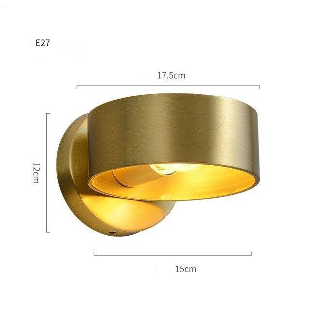 wall lamp gold LED wall light with lampshade rounded metal Luxury