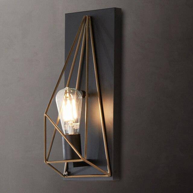 Lámpara de pared design LED con jaula de metal en estilo retro