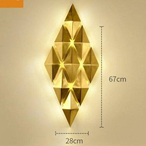 wall lamp LED design wall with several metal rhombuses