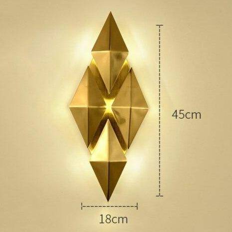 wall lamp LED design wall with several metal rhombuses