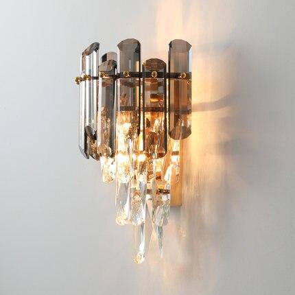 Applique murale design à LED en métal et verre cristal