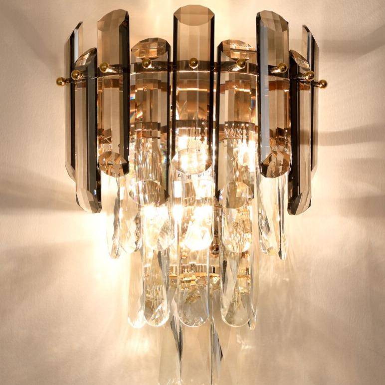 Applique murale design à LED en métal et verre cristal
