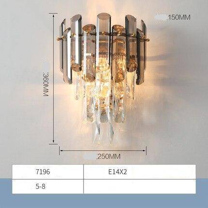 Applique murale design à LED en métal et verre cristal