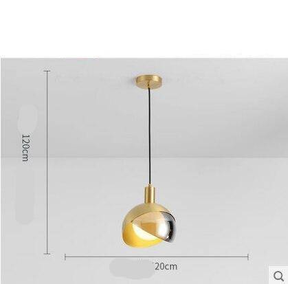 pendant light LED design with lampshade glass and gold metal