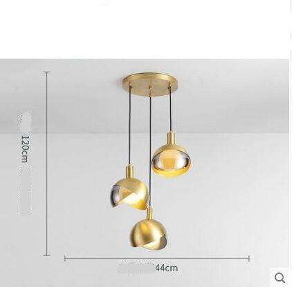 Suspension design à LED avec abat-jour en verre et métal doré - vue 9 sur 10