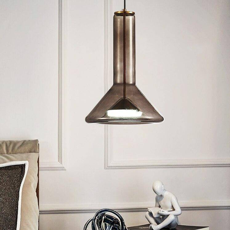 Suspension design à LED aux formes arrondies en verre - vue 4 sur 10