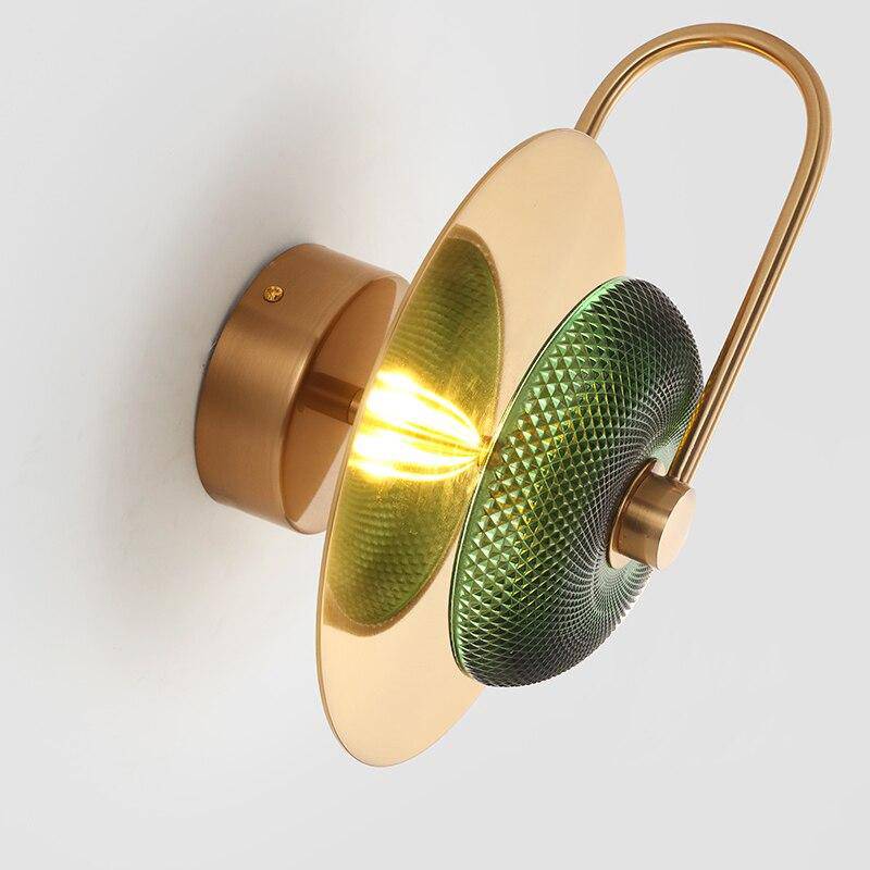 Applique murale design à LED avec disque en métal doré - vue 3 sur 6