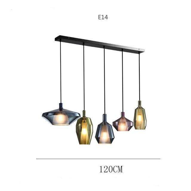 pendant light LED design with lampshade colored glass