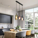 Suspension design à LED avec abat-jour en verre coloré